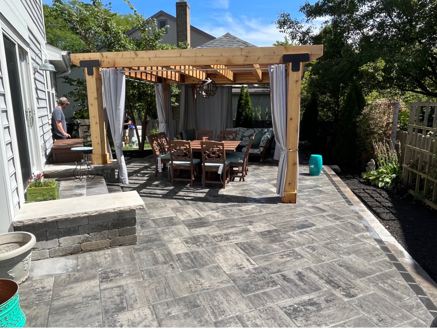 custom pergolas for shade over a patio